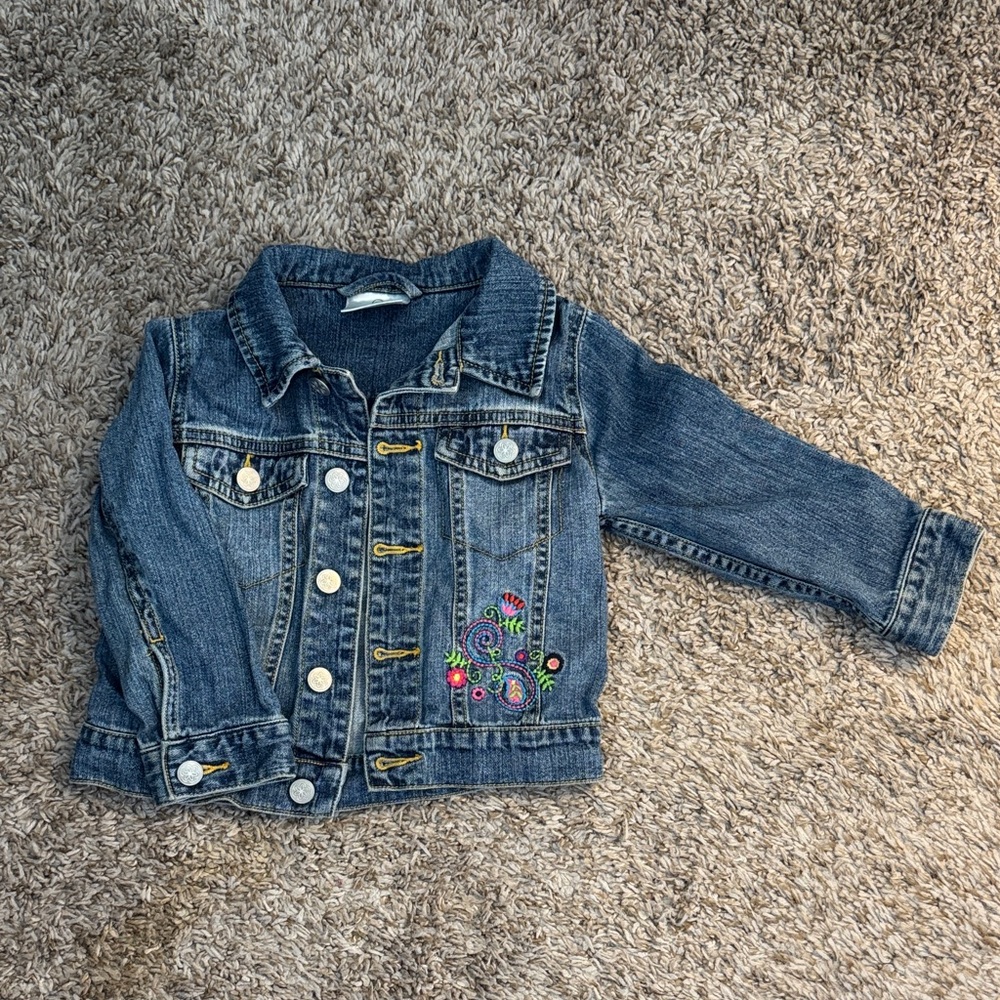 Hanna Andersson Embroidered Denim Kids Jacket